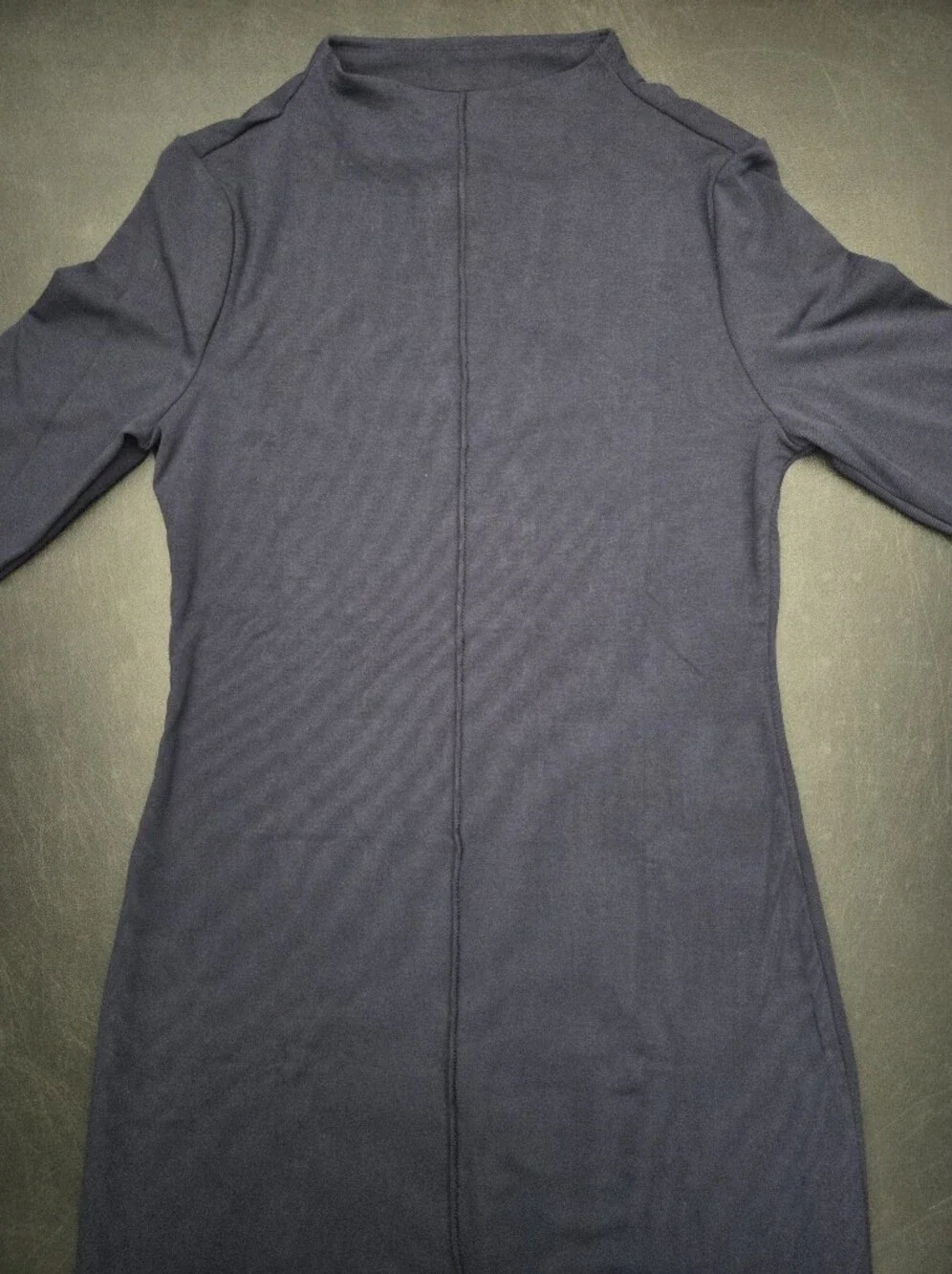 NWT- Banana Republic Stretch Ribbed Knit Mock Neck Long Sleeve Midi Dress-Size S